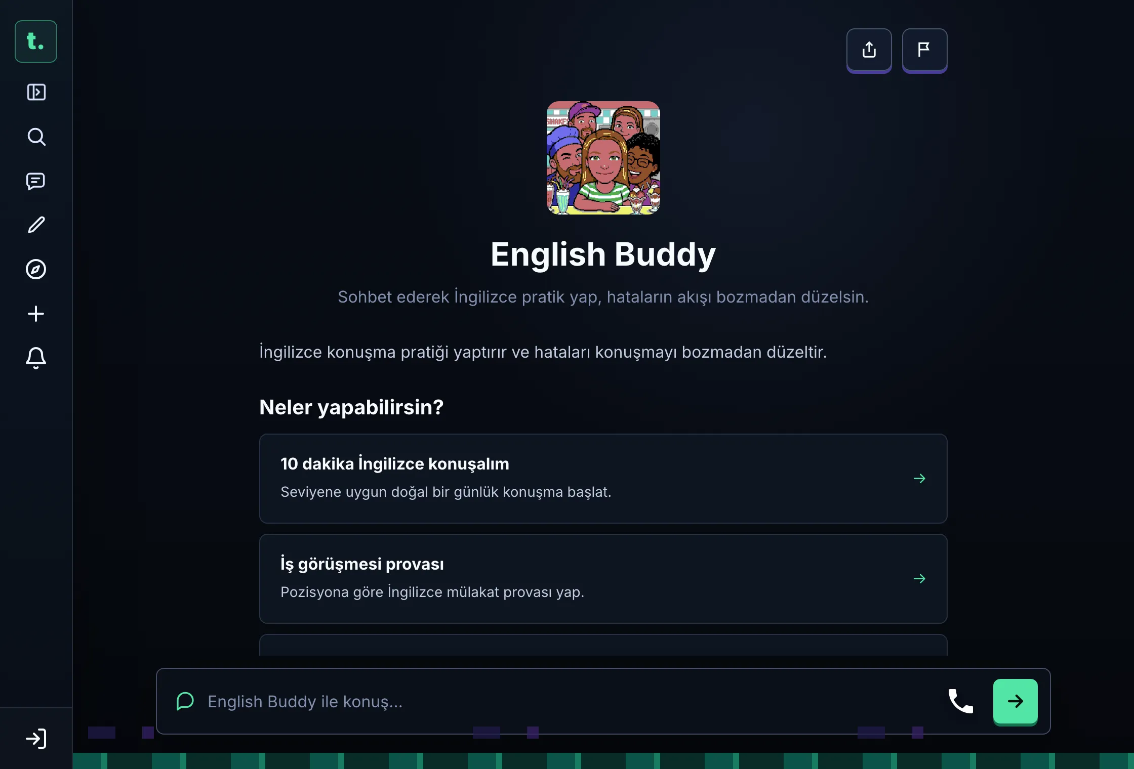 Gerçek bir temsilci: English Buddy